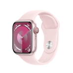Apple Watch Series 9 [GPS + Cellular 41mm] Smartwatch with Pink Aluminum Case with Pink Sport Band