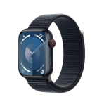 Apple Watch Series 9 [GPS + Cellular 45mm] Smartwatch with Midnight Aluminum Case with Midnight Sport Loop